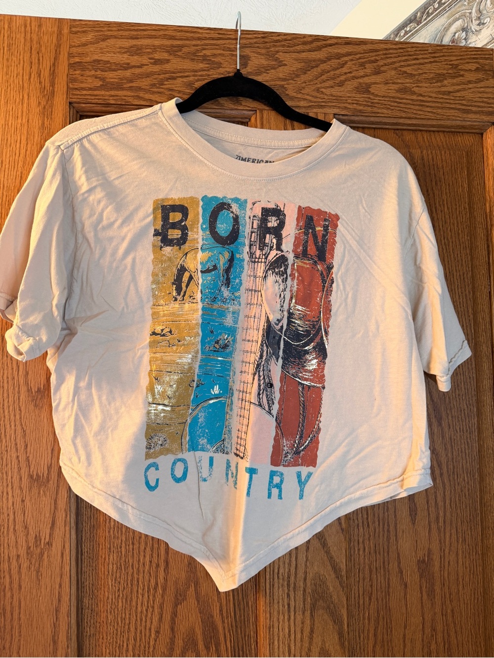 Born Country Cream Graphic Long Sleeve Tee